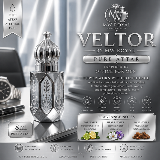 Introducing VELTOR Pure Attar by MW ROYAL – The Executive Signature Scent