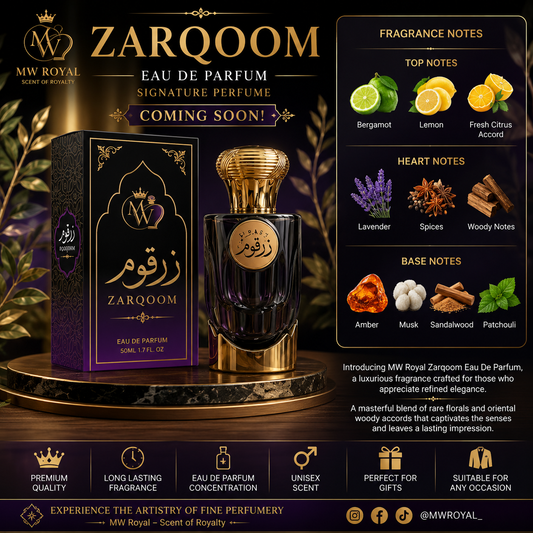 MW ROYAL Zarqoom Eau De Parfum – A Bold, Rare Luxury Fragrance