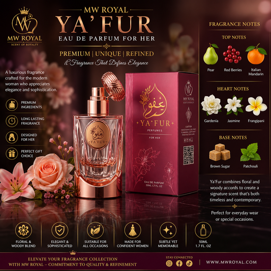 MW ROYAL Ya’Fur Eau De Parfum For Her – A Feminine Luxury Fragrance