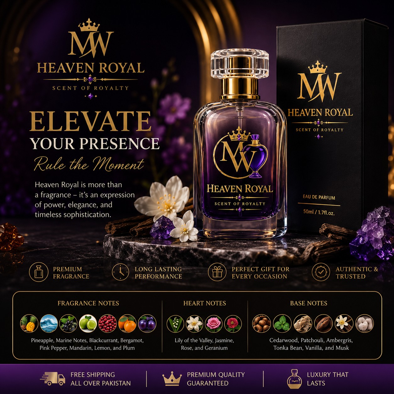 Heaven Royal by MW ROYAL | Luxury Long-Lasting Eau De Parfum 50ml