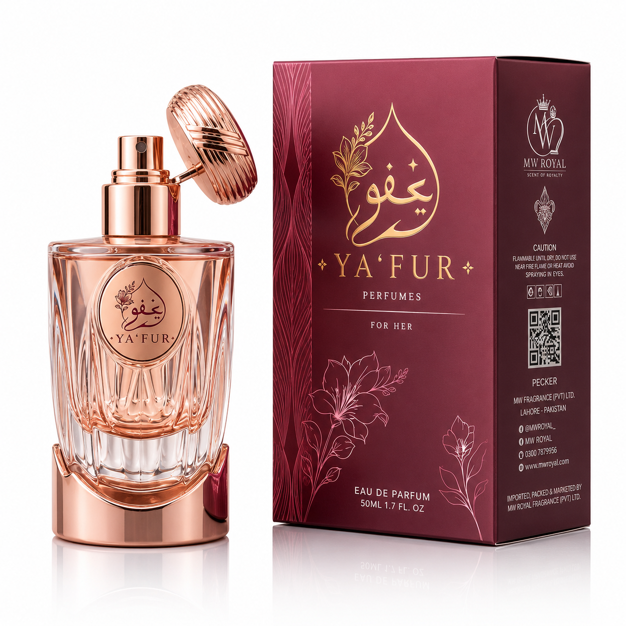 Ya'fur perfume bottle and packaging 