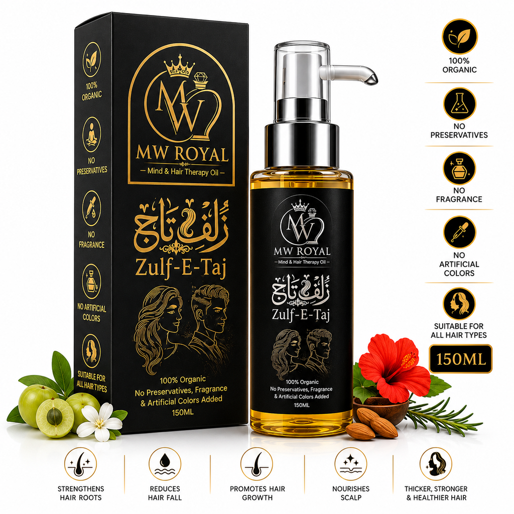 MW ROYAL Zulf-e-Taj Hair Oil – 150ml | Premium Hair Nourishment Pakistan