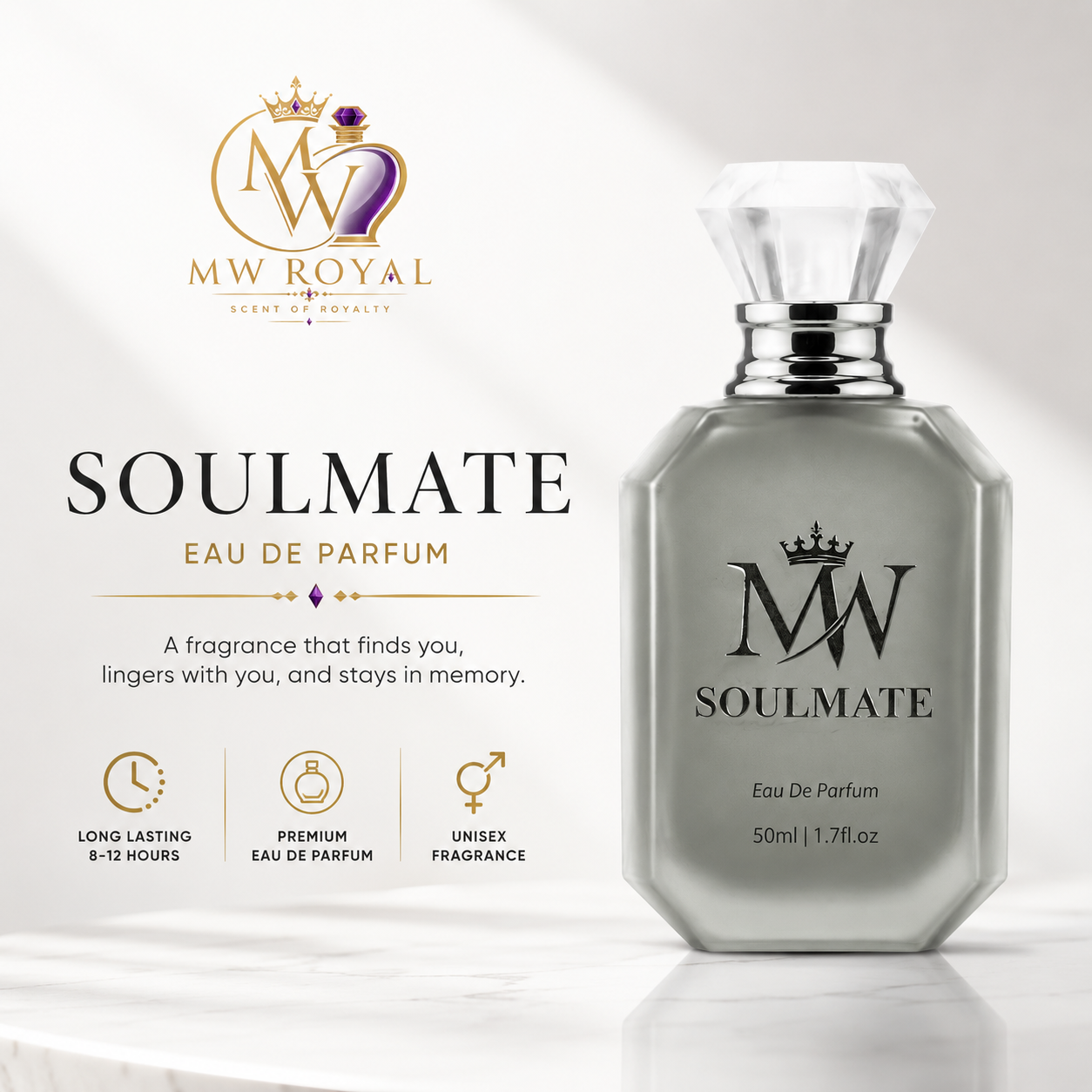 MW ROYAL Soulmate 50ml long-lasting luxury fragrance Eau De Parfum for men and women